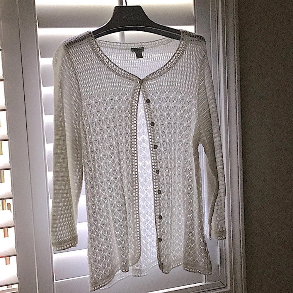 NWOT LL Bean white sweater, L